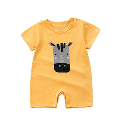 Boys Graphic Printed Round Neck Cotton Rompers