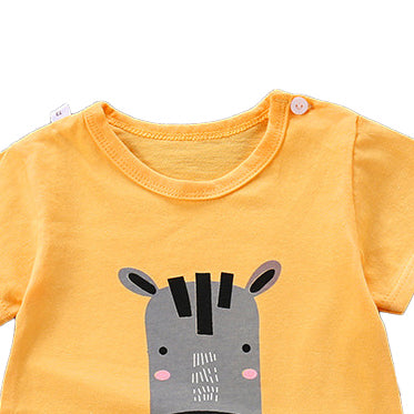 Boys Graphic Printed Round Neck Cotton Rompers