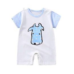 Boys Graphic Printed Round Neck Cotton Rompers