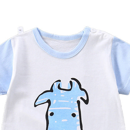 Boys Graphic Printed Round Neck Cotton Rompers