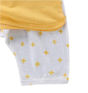 Boys Yellow Printed Pure Cotton Top with Shorts