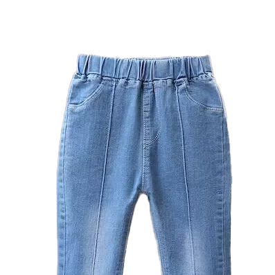 Girls Mid-Rise Clean Look Light Fade Embellished Detail Cotton Jeans
