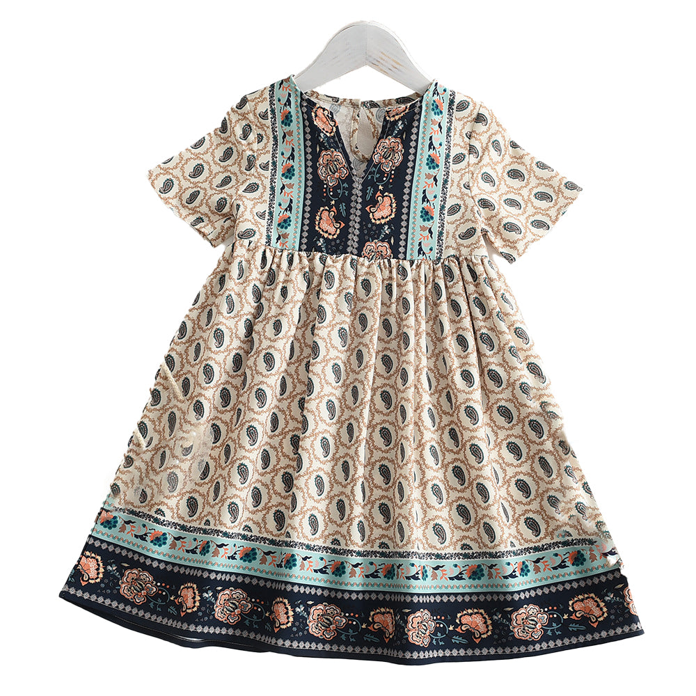 Girls Ethnic Motifs Print Fit & Flare Dress