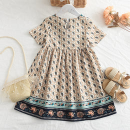 Girls Ethnic Motifs Print Fit & Flare Dress