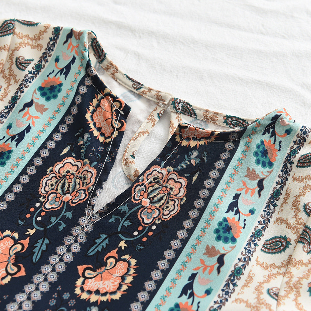 Girls Ethnic Motifs Print Fit & Flare Dress