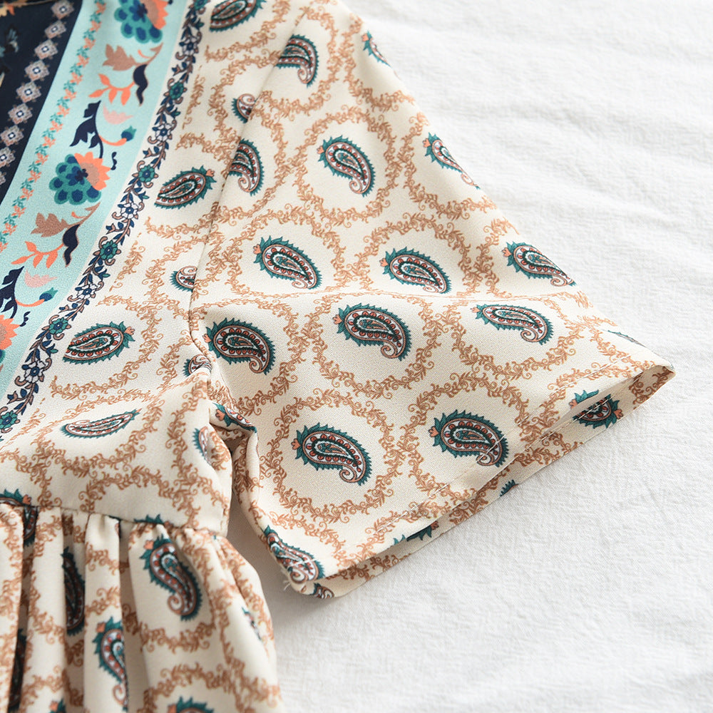 Girls Ethnic Motifs Print Fit & Flare Dress
