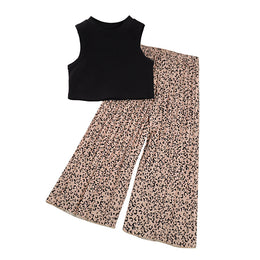 Girls Striped Sleeveless Top With Palazzo