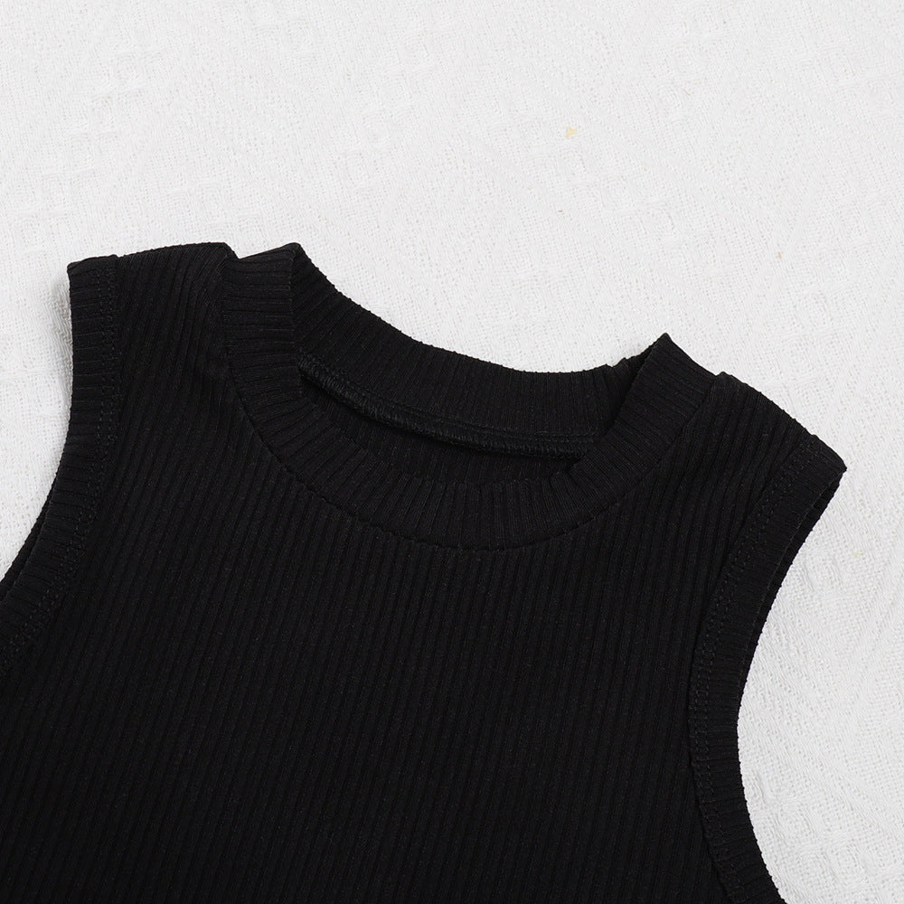 Girls Striped Sleeveless Top With Palazzo