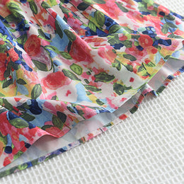 Girls Floral Print Flutter Sleeve Empire Dress