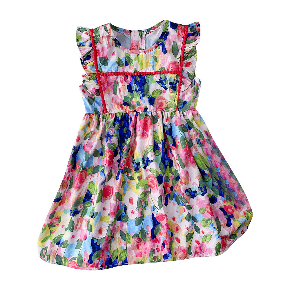 Abstract Print Fit and Flare Dress
