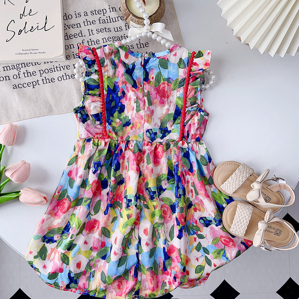 Abstract Print Fit and Flare Dress