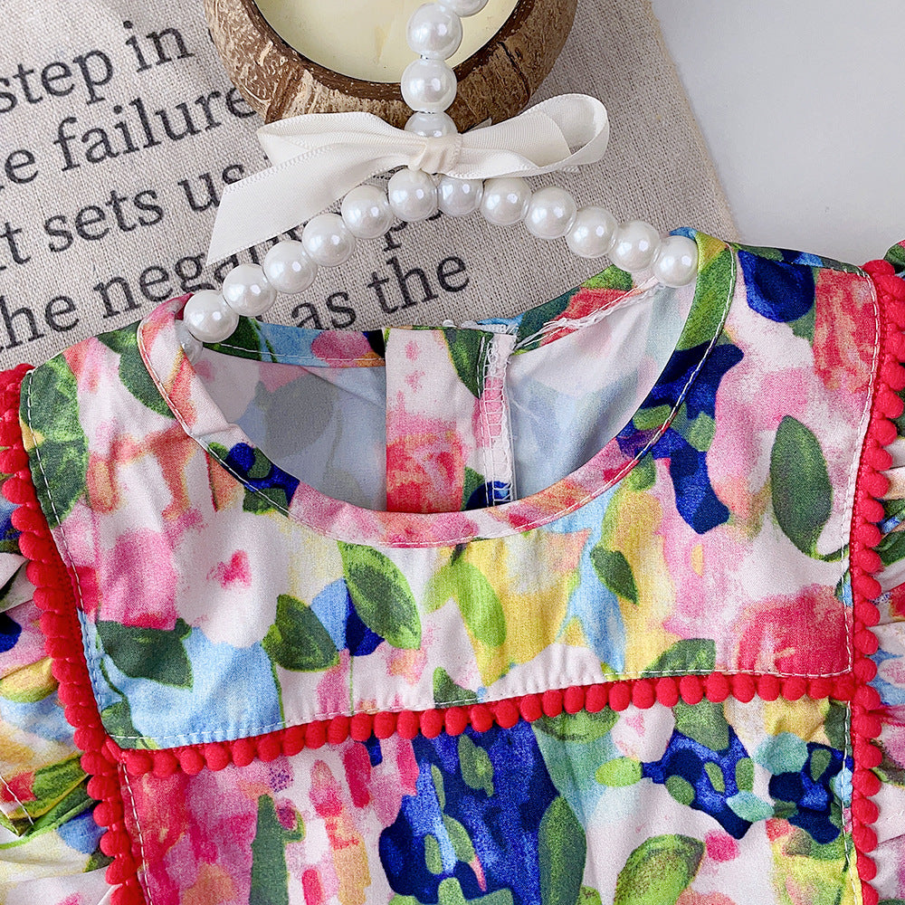 Abstract Print Fit and Flare Dress