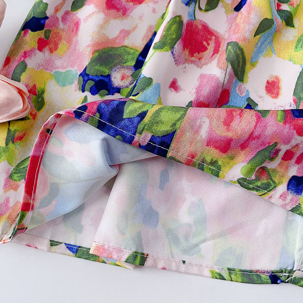 Abstract Print Fit and Flare Dress