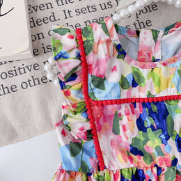 Abstract Print Fit and Flare Dress