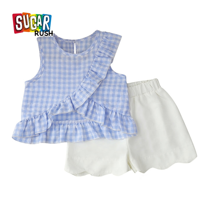 Girls Checked Top with Shorts