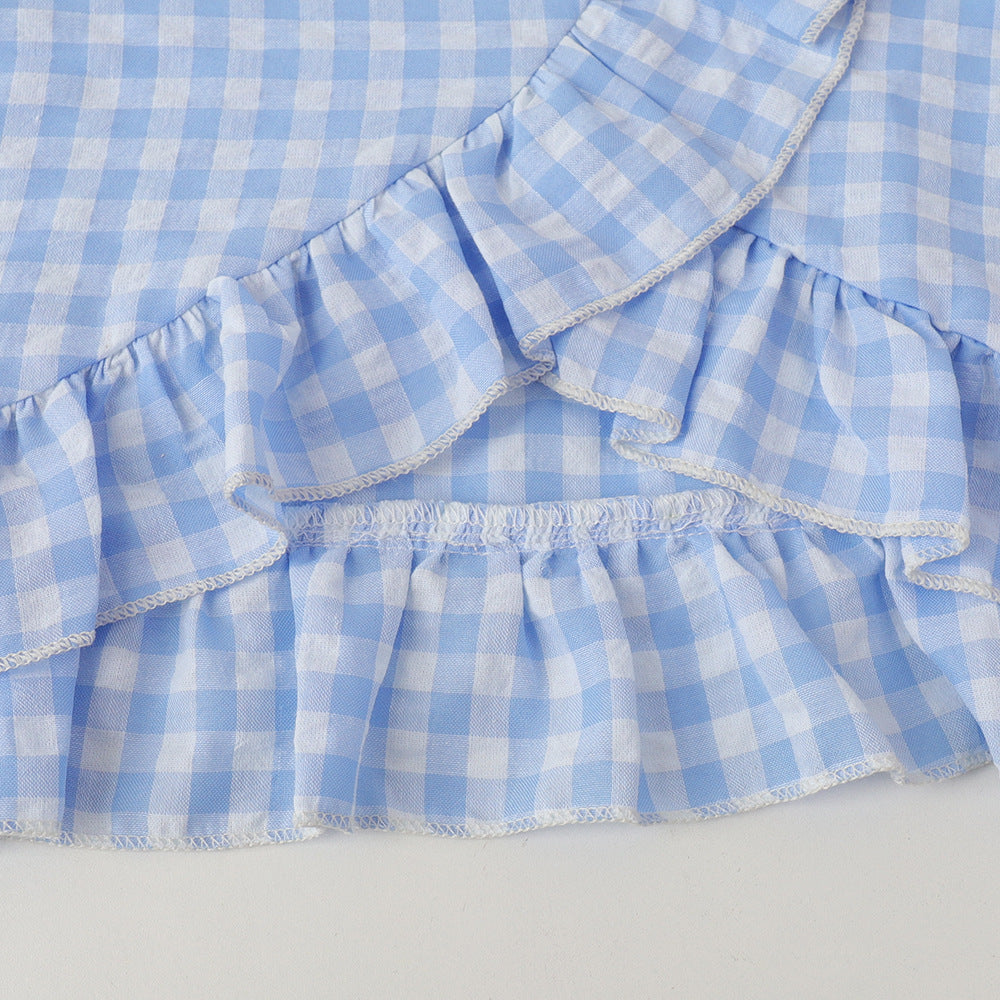 Girls Checked Top with Shorts
