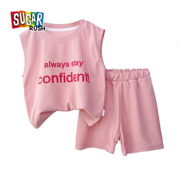 Girls Printed Round Neck Top With Short