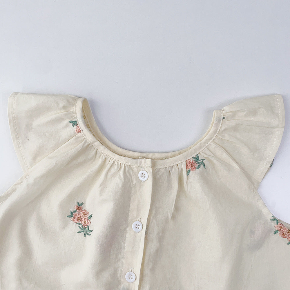 Girls Embroidered Top With Short