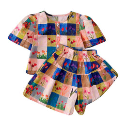 Girls Printed Top With Short