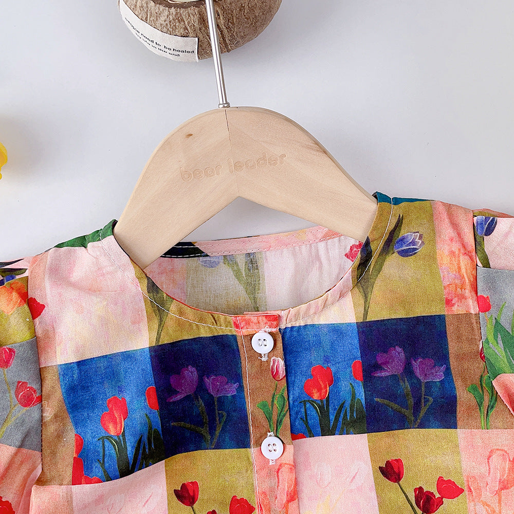 Girls Printed Top With Short