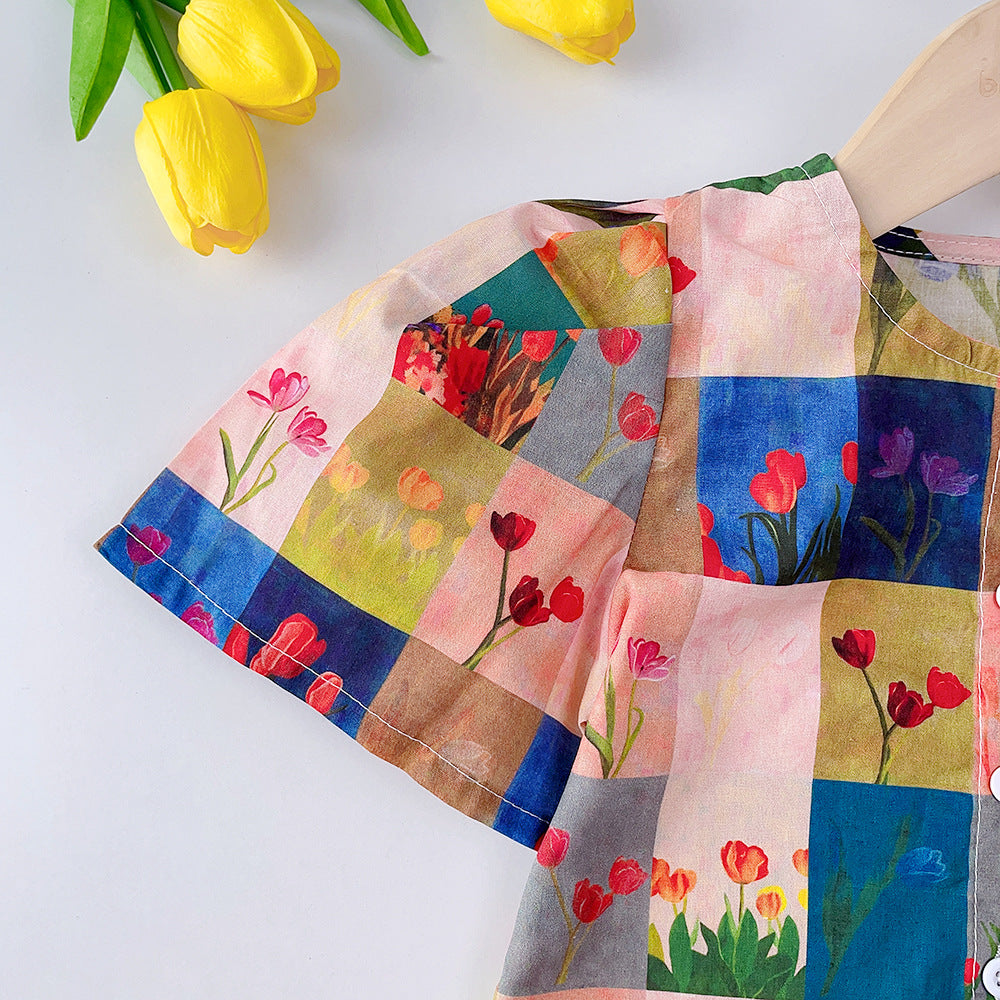 Girls Printed Top With Short