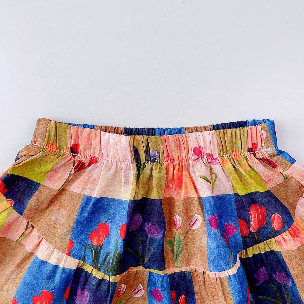 Girls Printed Top With Short