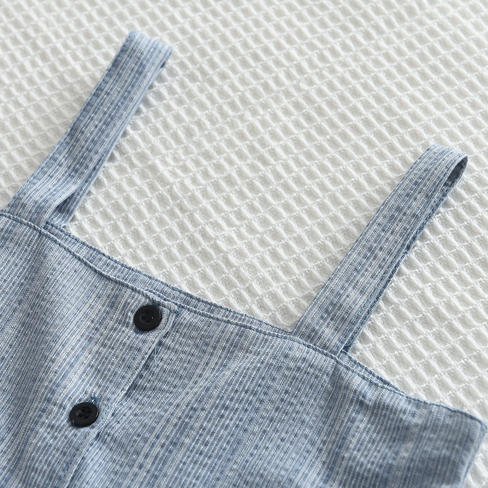 Girls Grey Shoulder Strap Top with Skirt