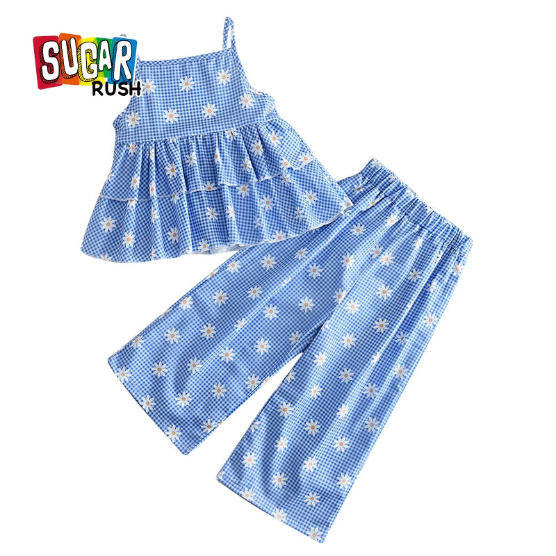 Girls Floral Printed Top with Pyjamas