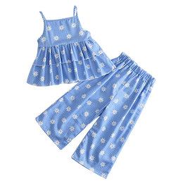 Girls Floral Printed Top with Pyjamas