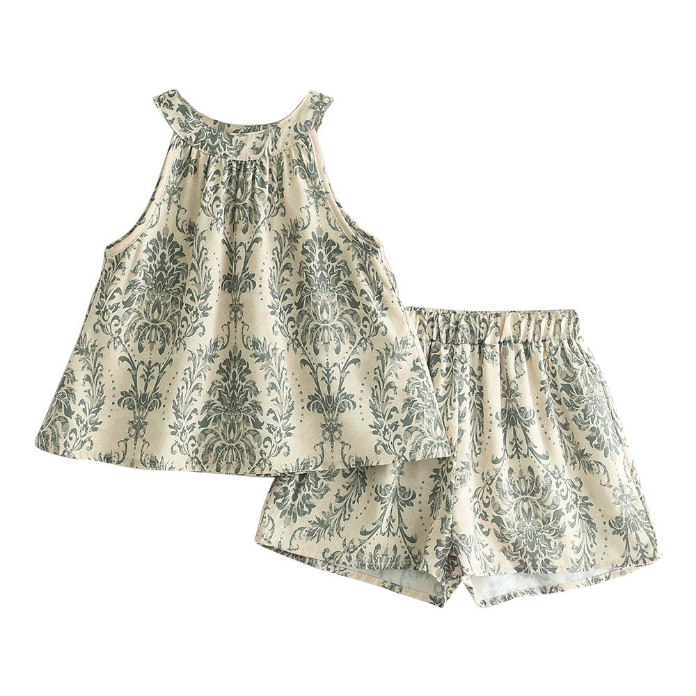 Girls Printed Top with Shorts