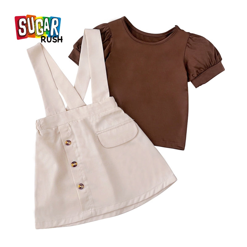 Girls Pure Cotton Top With Skirt