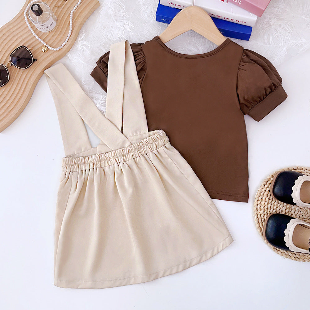 Girls Pure Cotton Top With Skirt