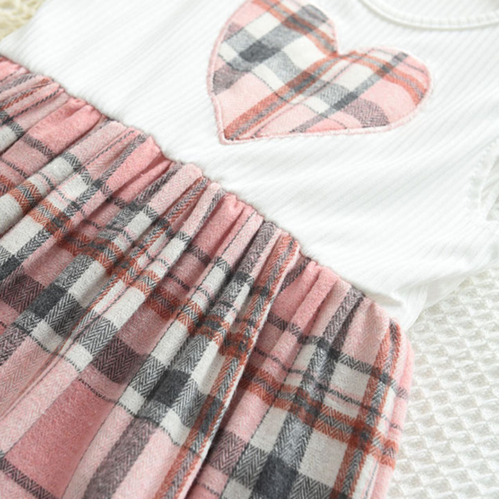 Girls Checked Cotton A-Line Dress