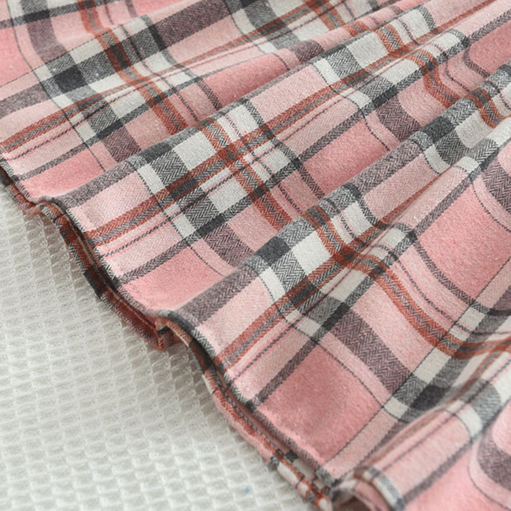Girls Checked Cotton A-Line Dress