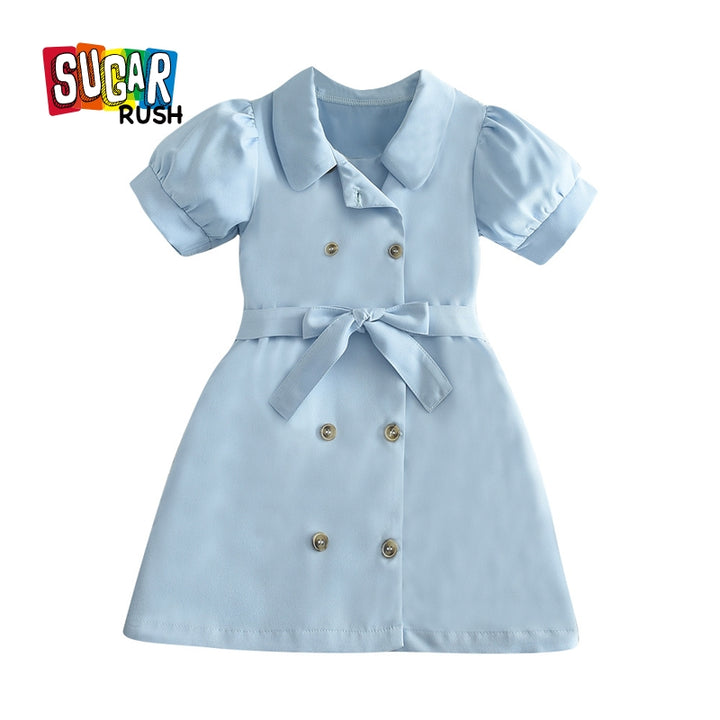 Shirt Collar Puff Sleeve Blazer Dresses