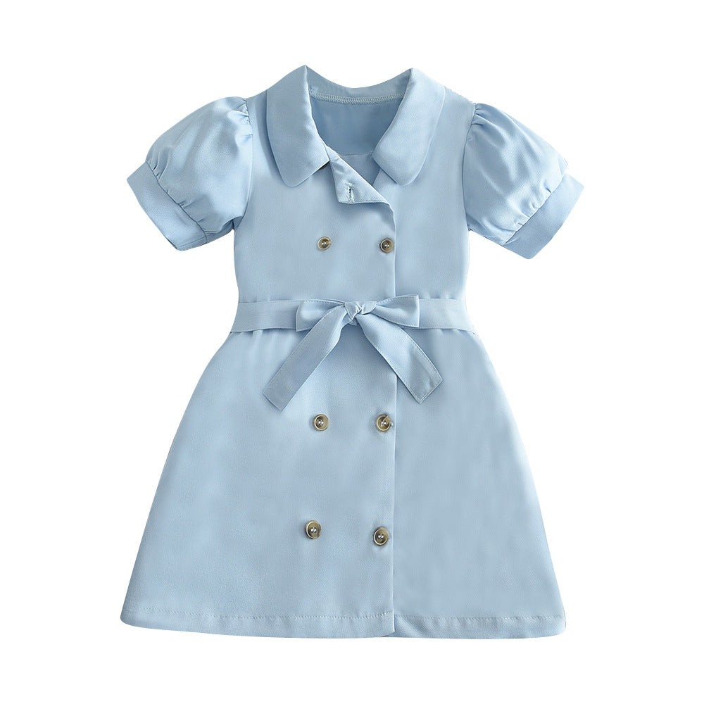 Shirt Collar Puff Sleeve Blazer Dresses