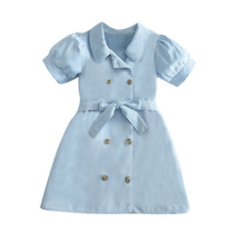 Shirt Collar Puff Sleeve Blazer Dresses