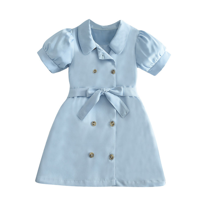 Shirt Collar Puff Sleeve Blazer Dresses