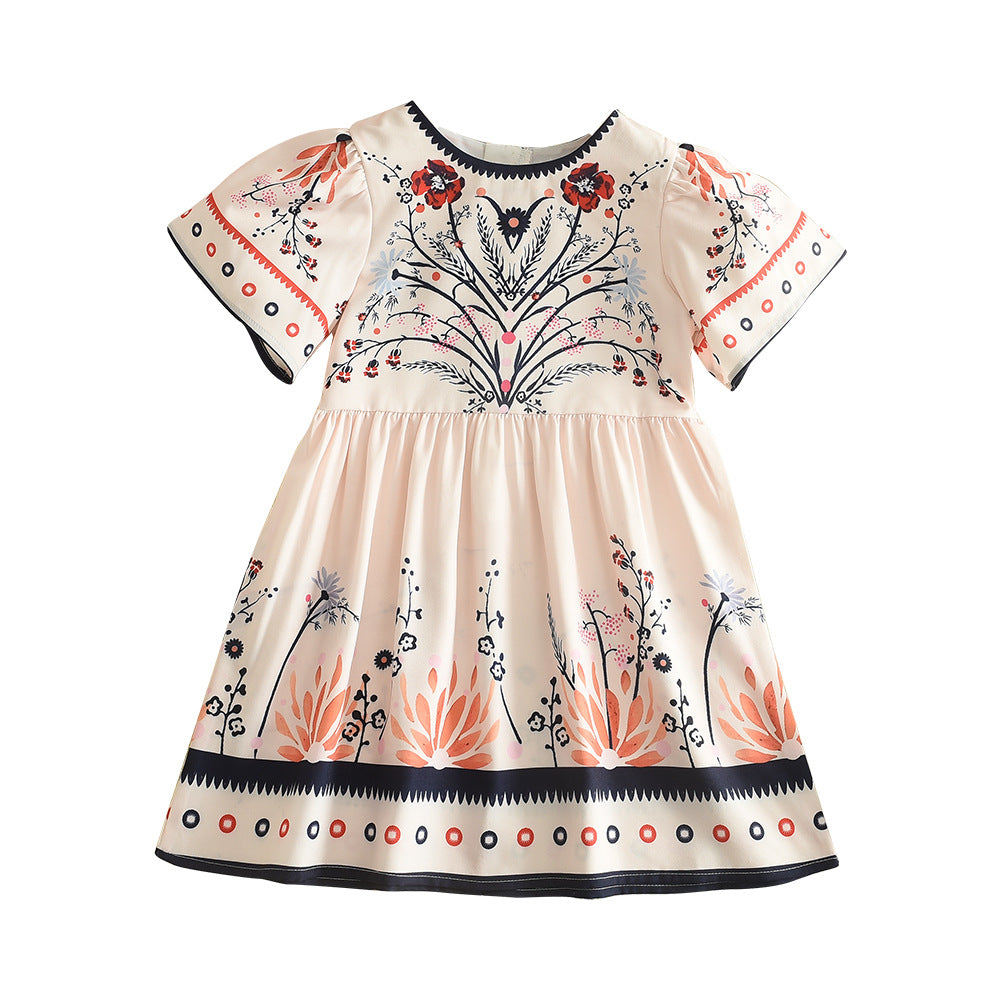 Ethnic Motifs Printed Flared Sleeves Fit & Flare Dress