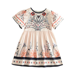 Ethnic Motifs Printed Flared Sleeves Fit & Flare Dress