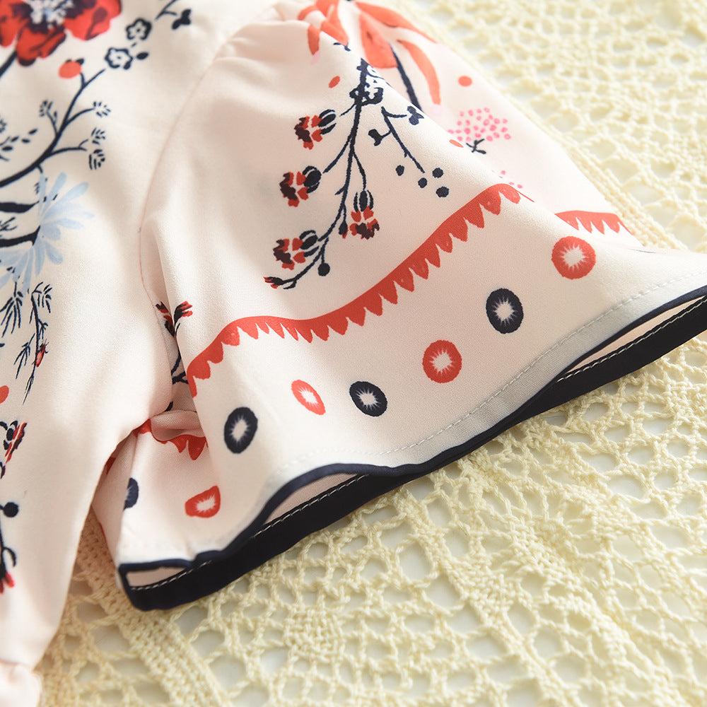 Ethnic Motifs Printed Flared Sleeves Fit & Flare Dress