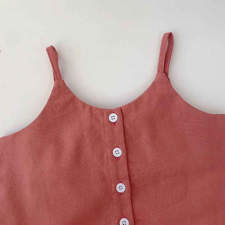 Girls Shoulder Straps Top With Shorts