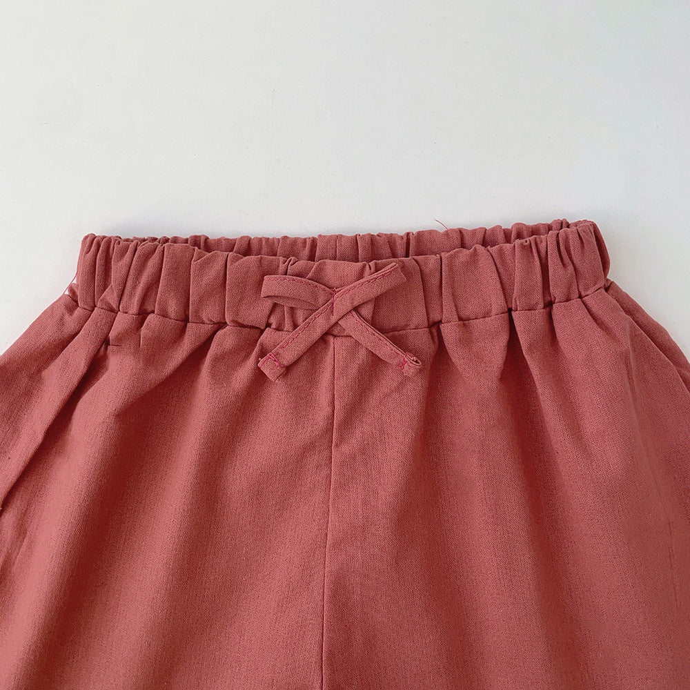 Girls Shoulder Straps Top With Shorts