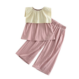 Girls Sleeveless Round Neck Top With Palazzos