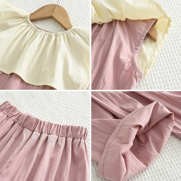Girls Sleeveless Round Neck Top With Palazzos