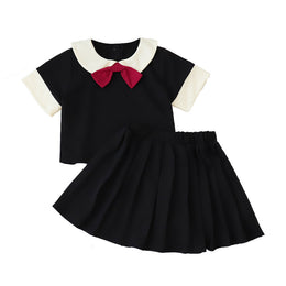 Girls Round Neck Top With Skirt