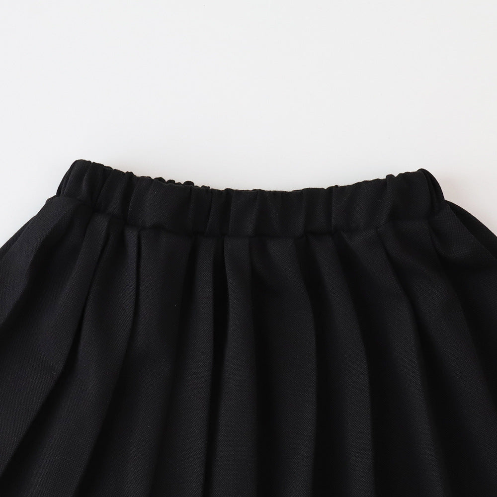 Girls Round Neck Top With Skirt
