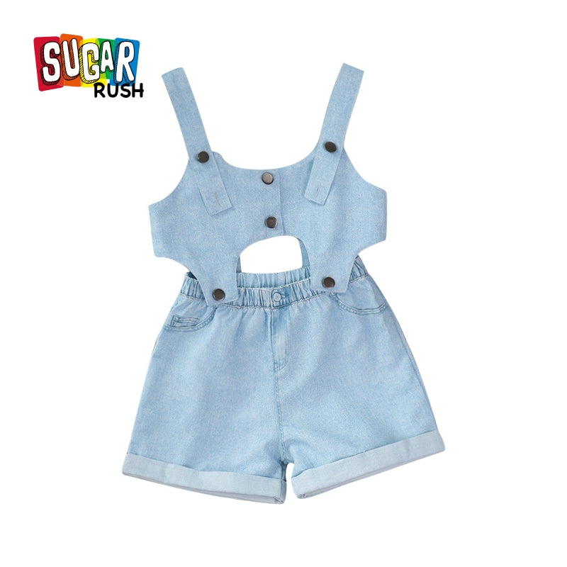 Girls Shoulder Straps Top With Shorts