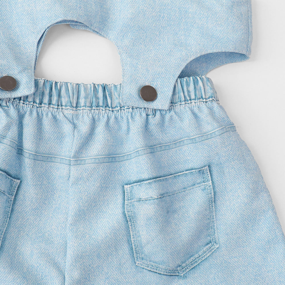Girls Shoulder Straps Top With Shorts