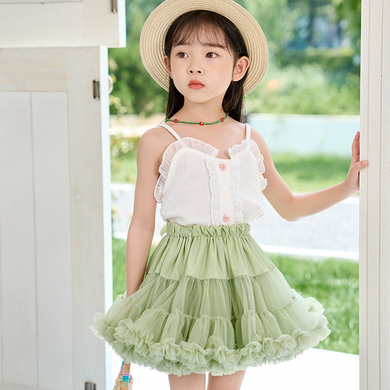 Girls Gathered Detail Flared Skirts